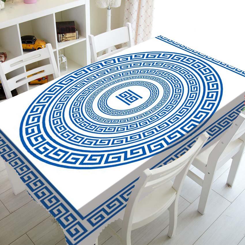 Черно-белая скатерть с овальным узором, домашний обеденный стол, декор для журнального столика, прямоугольная водонепроницаемая скатерть для пикника