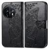 Для OnePlus 11 Butterfly Love Flower Embossed Flip Leather Phone Case