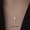 Banyan Tree S925 Silver Minimalist Diamond Cross Necklace - Women's Fashionable All-match Casual Accessory.