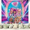 BFF Cartoon Wall Tapestry Aesthetic Wall Hanging Printed Fabric Blanket Decorative Tapestries for Bedroom Living Room Home Decor