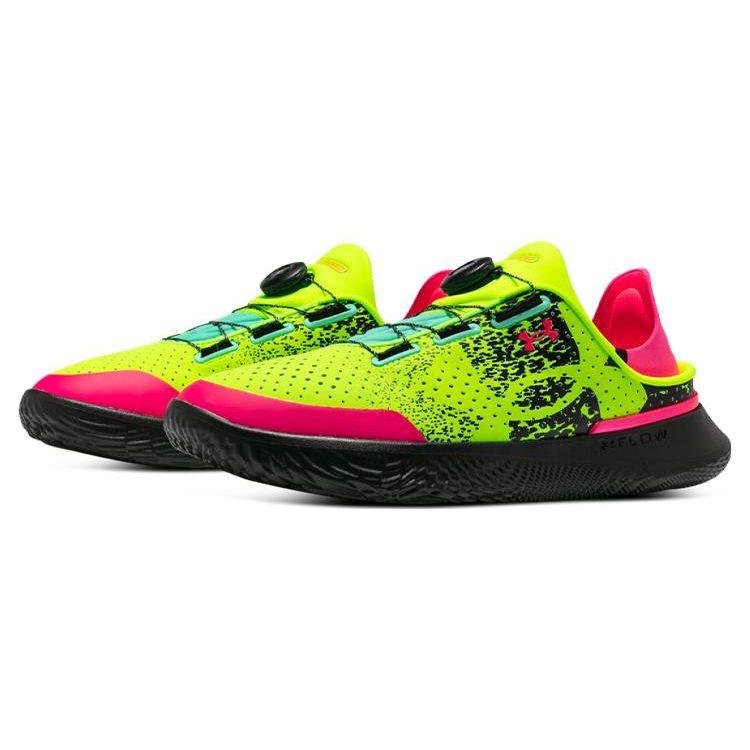 Under Armour Ua Flow Slipspeed Low Top Casual Running Shoes With Boa Dial Unisex Sneakers Pink Green 3027057-300