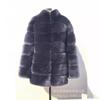 Autumn and Winter New Stand-up Collar Thickened Leather Coat Medium and Long Slim-fitting Splicing Imitation Fox Fur Coat