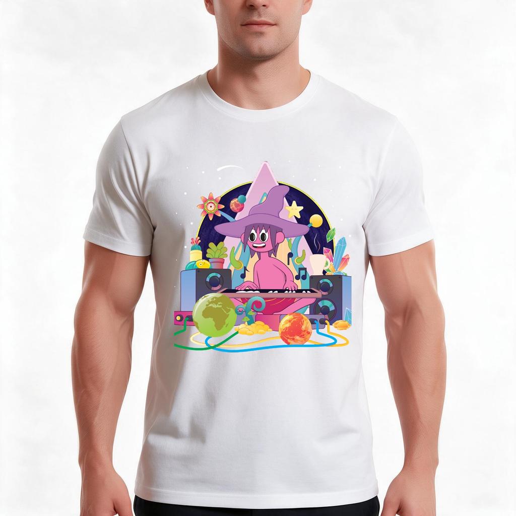 Chromatic Dreams Tshirt Summer Casual Cotton Tee Oversized Streetwear Tops Vintage Graphic Print Loose Fit Short Sleeve