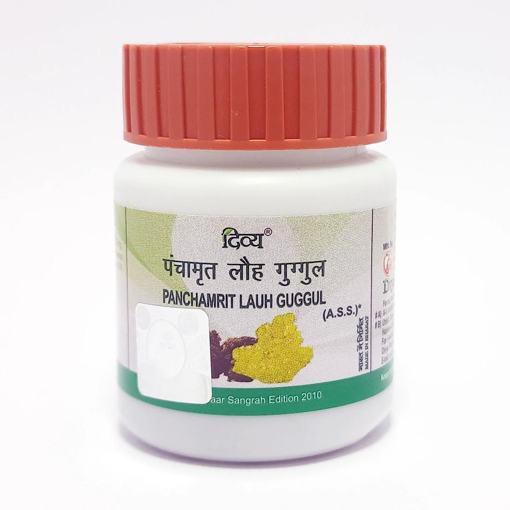Patanjali Панчамрит Лаух Гуггул 60 таблеток, С Шуддха Парадом, Шуддха Гандхаком | 20 г