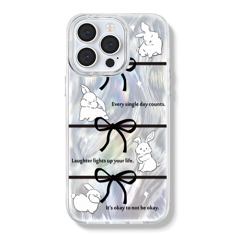 Прозрачный чехол Zhitai Feather Yarn для iPhone 12/13/14/15/16Pro - Женский дизайн с большим отверстием