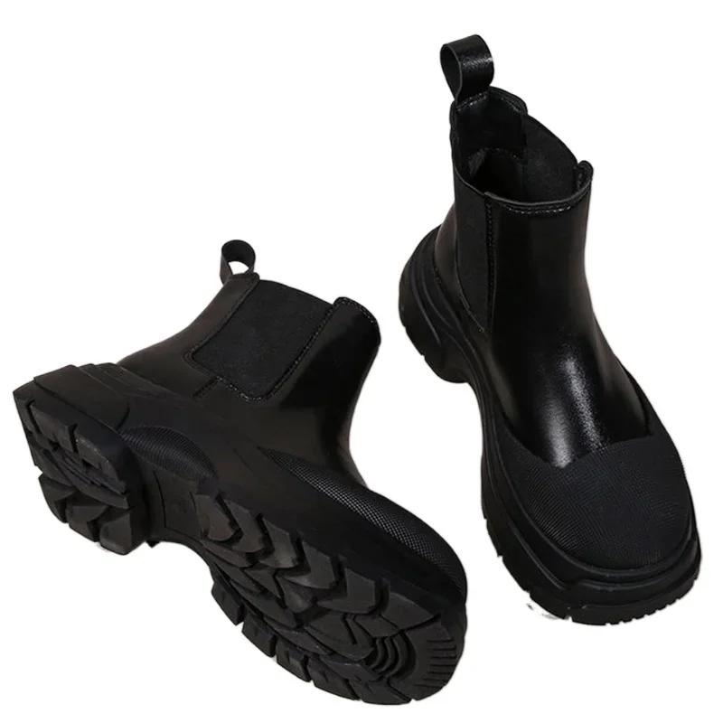 Ботинки Челси на платформе, массивные женские туфли, зимняя повседневная спортивная обувь, зимние ботильоны, панк-готика, мода, женщины, запатилы