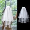 1PC Pearl Edge Hair Accessories With Comb Gorgeous Wedding Tulle 60CM White Bridal Veils