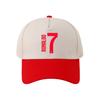 Color matching hard top five-piece baseball cap women's football number printed breathable cap outdoor sun hat