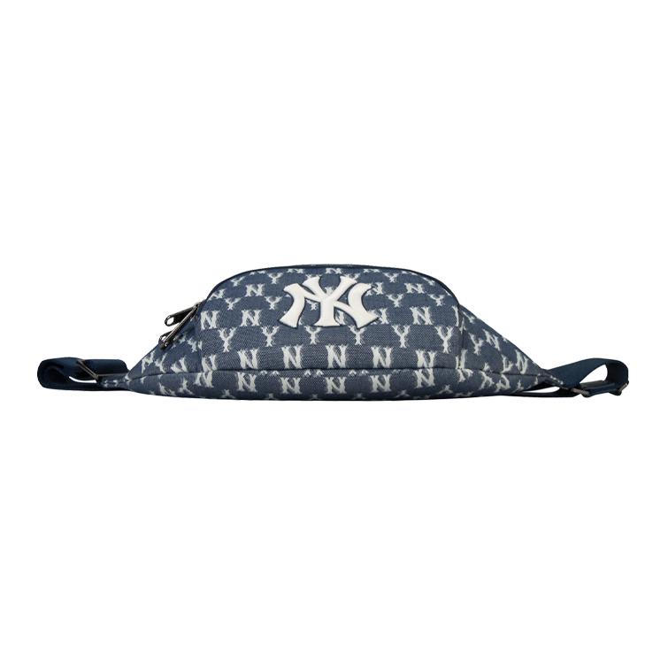 MLB Серия Monogram NY Yankees Ретро Жаккардовая Печать Джинсовая Сумка Через Плечо На Грудь На Пояс Унисекс Сумки Джинсово-Синий 32BGCA011-50N