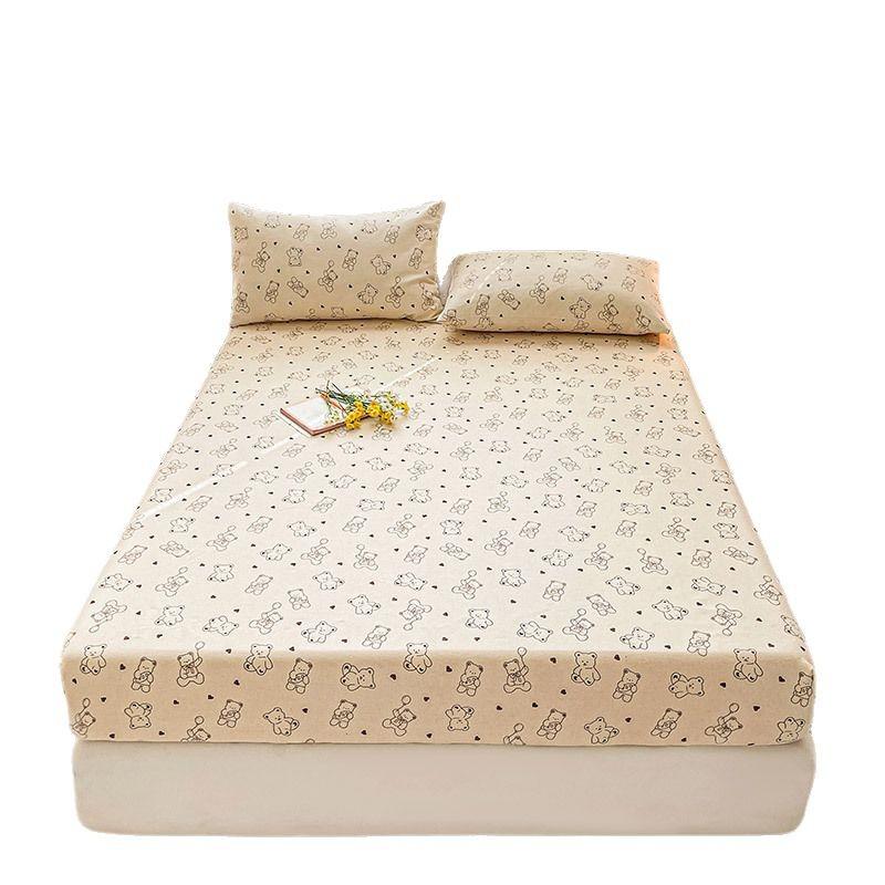 Cotton Bed Sheet on Elastic Cute Printed Mattress Cover for Kids Cartoon Pure Cotton Bed Linen (without Pillowcase)