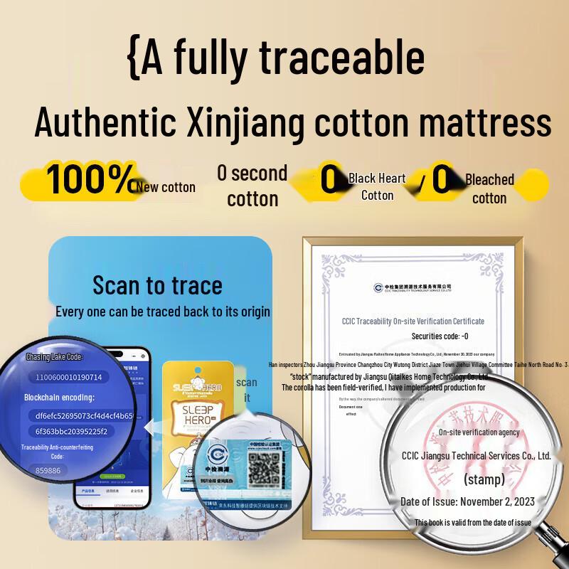 Топпер для матраса SleepHero из 100% натурального хлопка Синьцзян