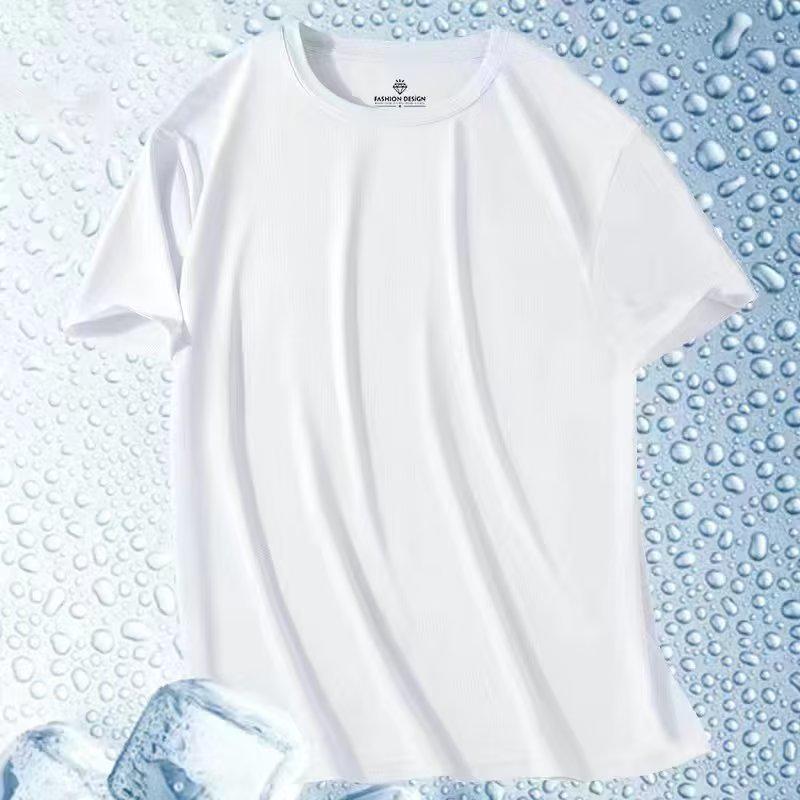 Мужская летняя футболка из быстросохнущего темного жаккарда Ice Silk