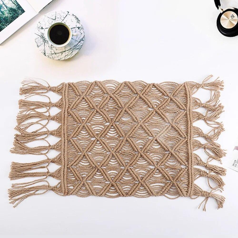 Jute Burlap Blanket Newborn Photography Macrame Prop Twine Layering Knitted Posing Layer Baby Fotoshooting Rug
