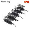5Pcs Fishing Tackle Fishing Feeder Cage Round Square Trap Bait Basket Durable Fishings Lure Cage