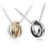 Pair Necklace Pairing Couple Popular Birthday Gift Engraved Matching Set of 2 Anniversary Stainless Steel Chain Jewelry Case Included