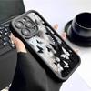Черно-белый чехол для iPhone с узором «Бабочка» для 15/16/17 Pro Max - Новый стиль Защита от ступенек