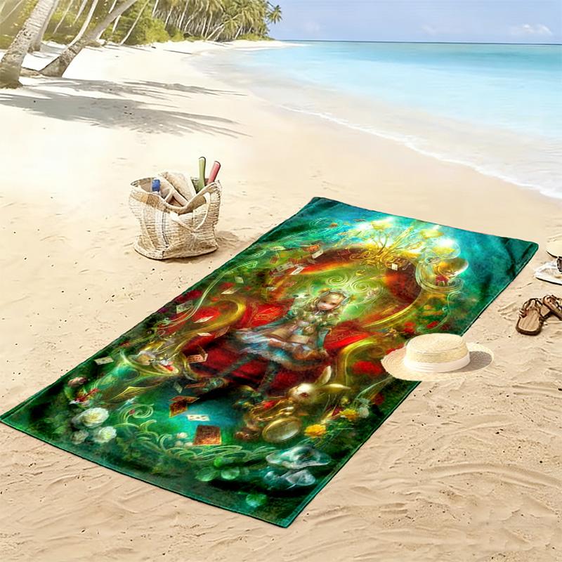 Rabbit's Heart beach towel beach soft seaside quick-drying swim towel Outdoor pool towel printing Outdoor picnic beach mat Comfort Fashion