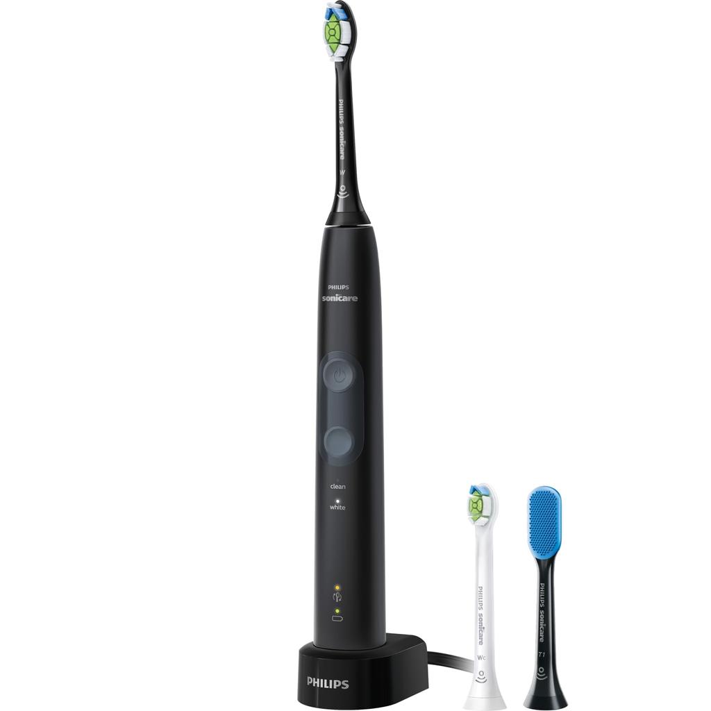 Philips Electric Toothbrush Sonicare Protect Clean Plus Plus Brush Black (White Plus/White Compact/Tongue Included) HX6421/13