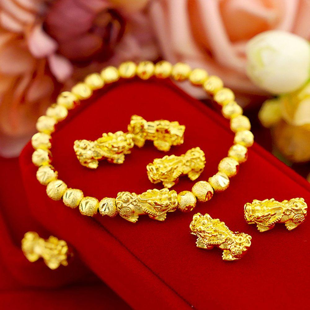 Gold Color Pixiu Chinese Style Bead Brave Troops Beads Jewelry Accessories DIY Making Accessories