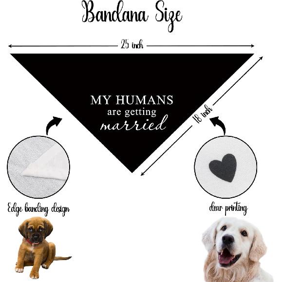 Engagement Gift for Couples, My Humans are Getting Married Dog Bandana for Dogs Perfect Dog Wedding Bandana Engagement Announcement Gift for Couples