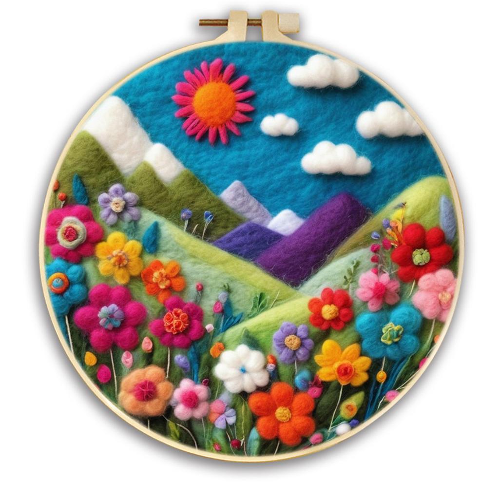 1 шт. Набор для вышивания с узором «Океан и горы», картина из фетра, подарок «Сделай сам»