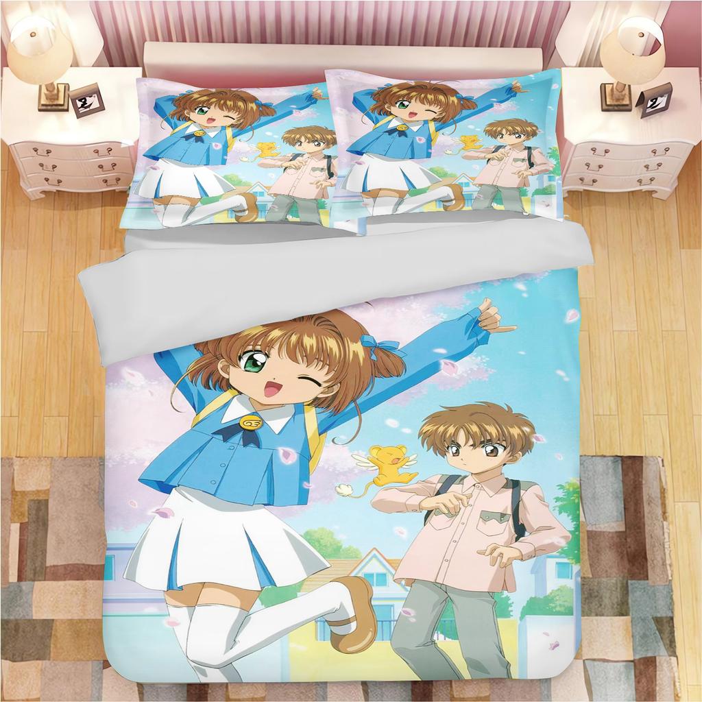 Аниме Наволочки с принтом Cardcaptor Sakura для взрослых и детей Пододеяльник Одеяло Домашняя мода Мальчики Девочки 3D Постельное белье