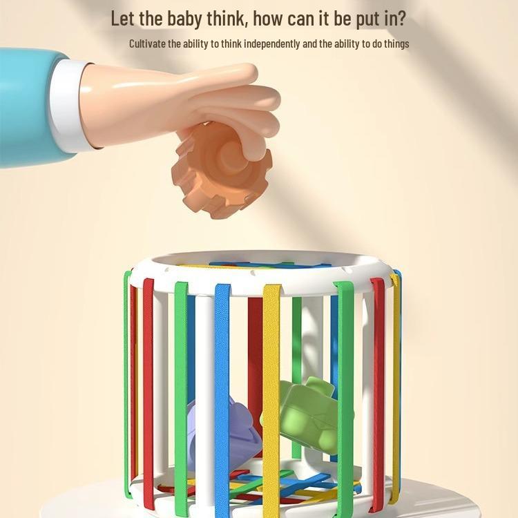 Радужный кубик Рубика, строительные блоки-пазл для развития мелкой моторики малыша, 1-2 года