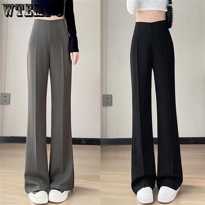 Повседневные брюки с широкими штанинами для женщин на весну и лето, свободные, стройнящие, с высокой талией, прямые