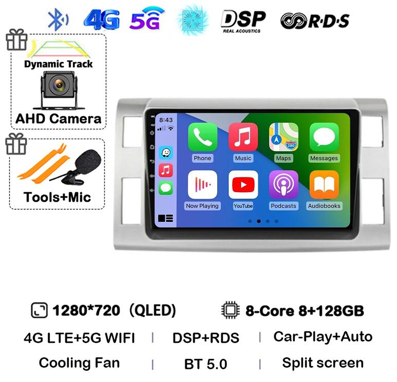 Android 14 Auto Carplay автомобильное радио для Toyota Previa 3 III XR50 Estima 2006-2019 Мультимедиа Navi GPS плеер стерео головное устройство DSP