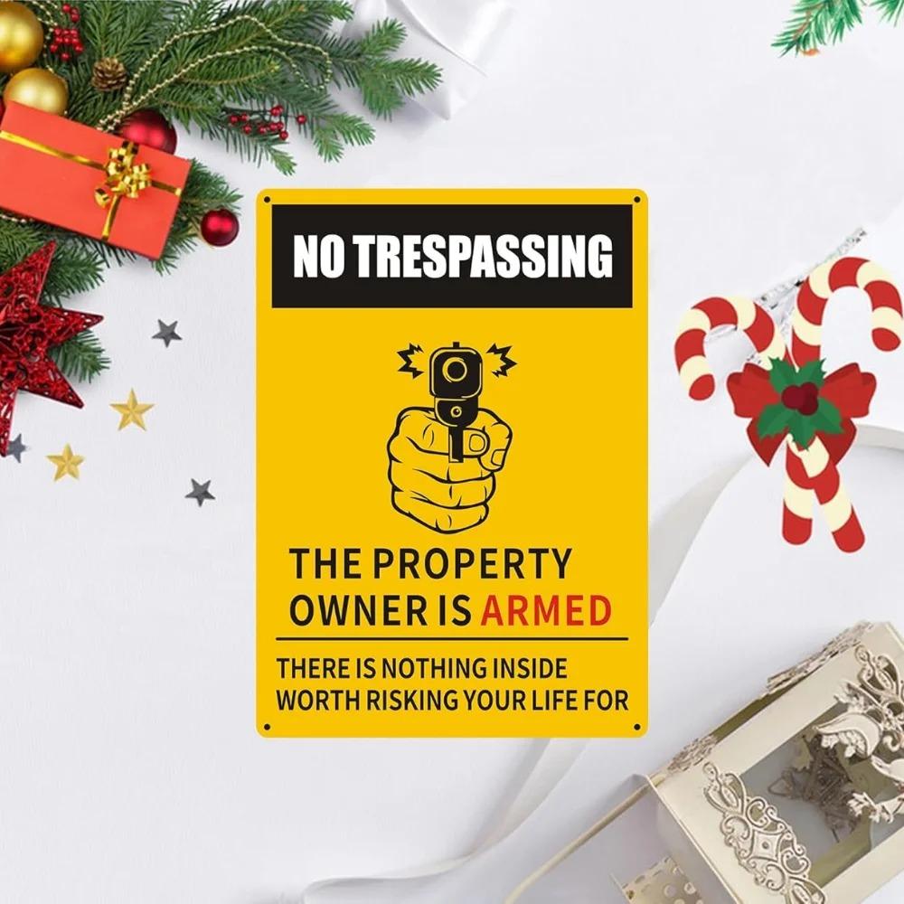 No Trespassing Signs Private Property Prosecute Metal Durable Waterproof Weatherproof EasyMount Decorative Warning Indicator