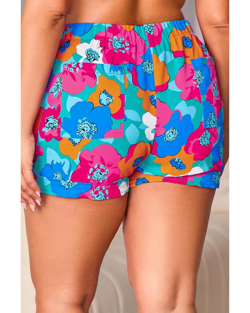 Azura Exchange Abstract Floral Print Drawstring Shorts
