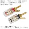 Audiophile Binding Post Speaker Terminals for 4mm Banana 2 Red and 2 Gold-Plated Plugs, Black, 4-Pack (2 Pairs)