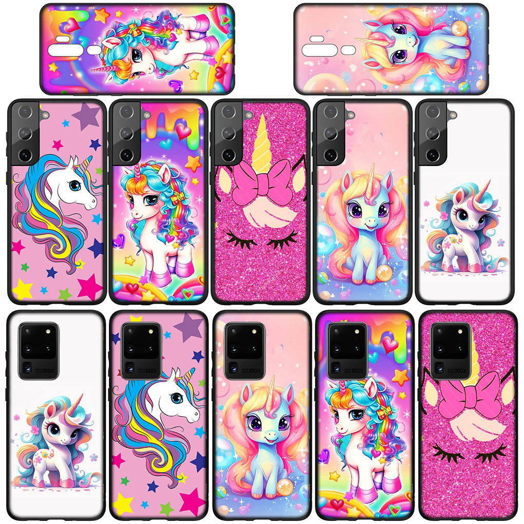 Чехол для телефона Samsung Galaxy S24 S23 iPhone 15 14 Xiaomi Redmi Note 13 12 11 8 10 9 Pro Max X XR OPPO A15 Huawei Lovely Unicorn Horse Cover
