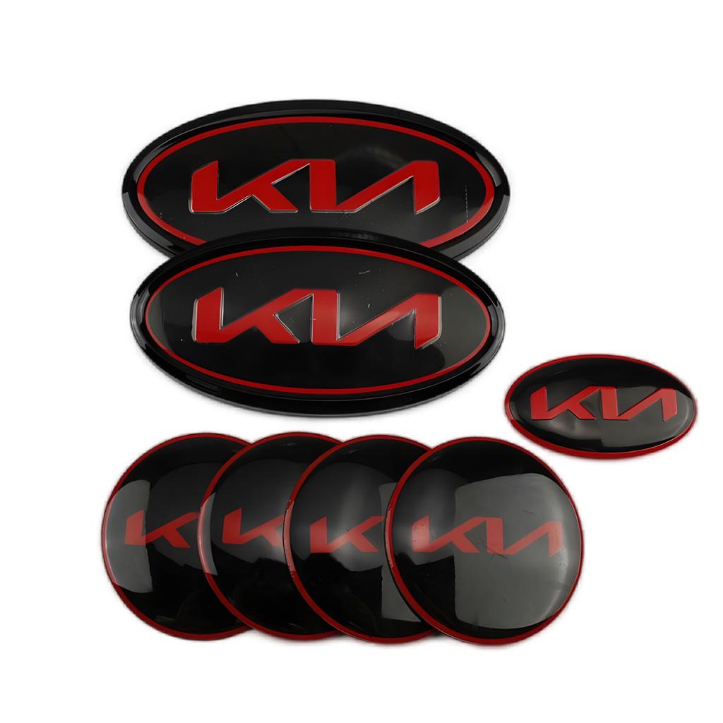 AABJD1 Car Front Grill Emblem Rear Trunk Badge Hub Center Sticker Steering Wheel Center Sticker for KIA K3 K5 Sportage R Sorento Carens