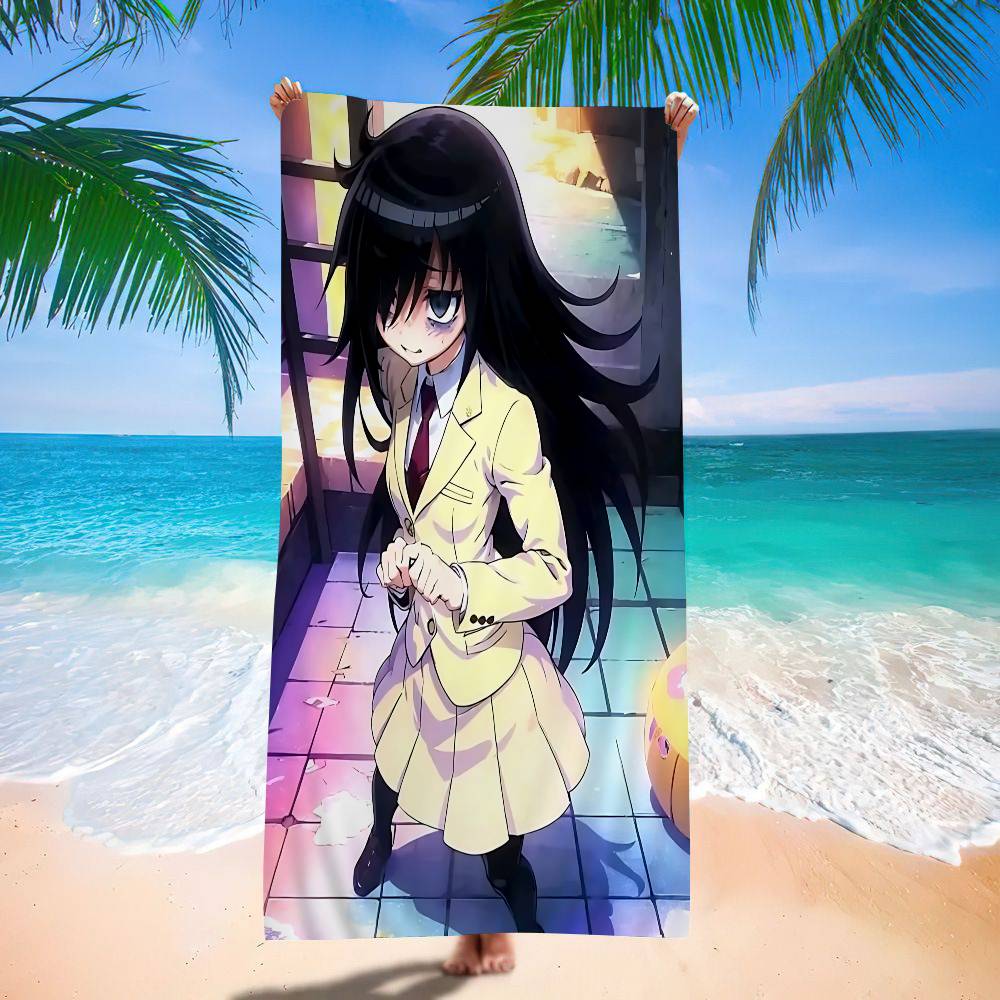 Аниме W-Watamote Куроки Томоко Микрофибра Пляжное полотенце Впитывающее Быстросохнущее Мягкое Полотенце для Йоги, Плавания, Отдыха, Альпинизма