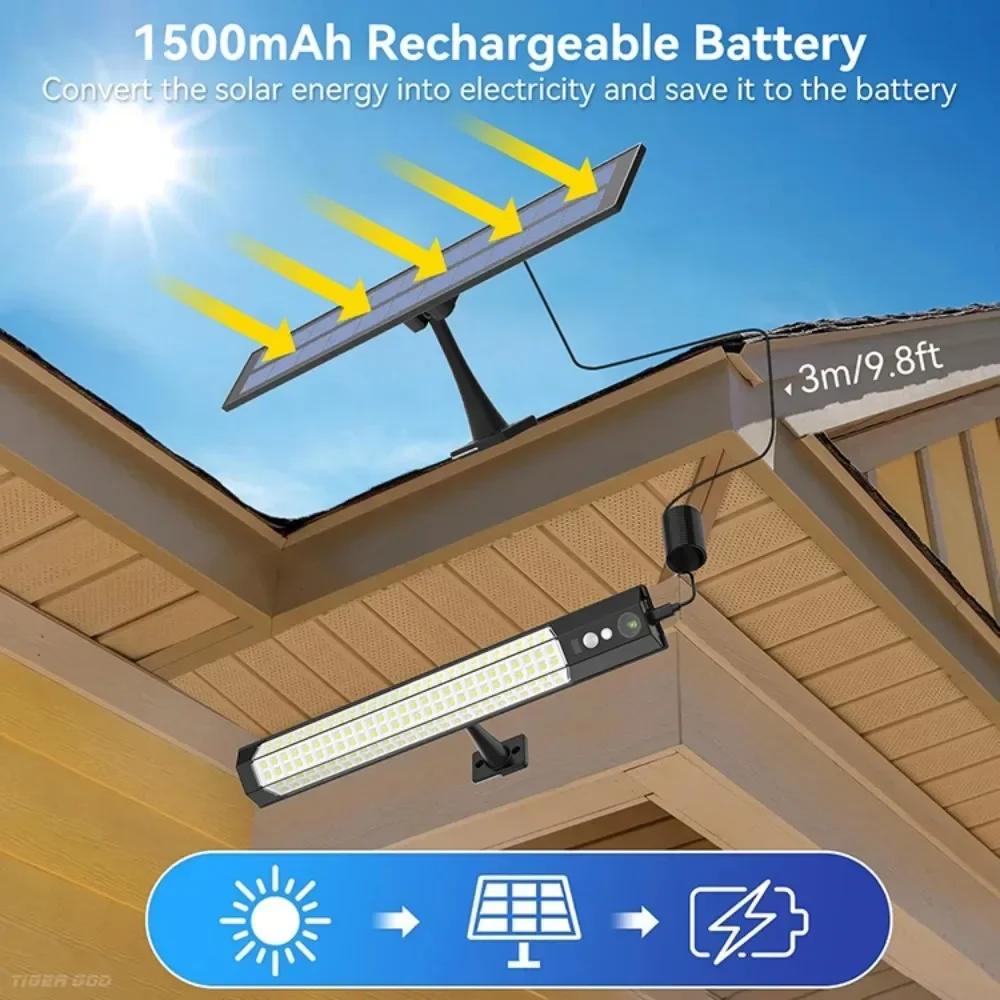 Solar Wall Light Motion Sensor Hanging Lights USB Charging Indoor Outdoor for Garage Garden Emergency Lighting with Remote