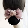 Women Hair Net Mesh Head Flower Headdress Floral Hair Adornment Versatile Decorative Hair Mesh Hair Styling Tool