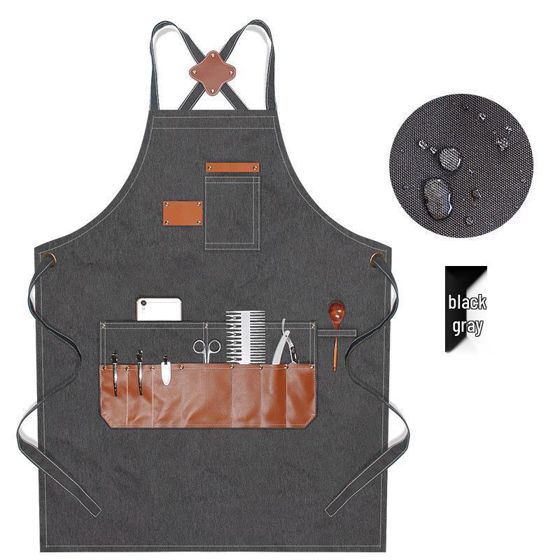 Custom Logo Barber Apron for Women and Men: Ideal for Art Students, Bubble Tea Shops, Baking, Catering, and Woodworking.