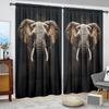 2 шт. занавески с принтом слона для домашнего декора - карниз для окон с карнизом для спальни, офиса, кухни, гостиной и кабинета