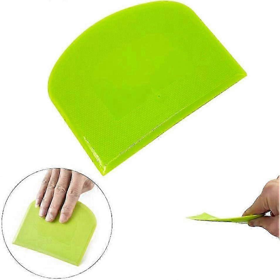 w 2 Piece Dough Scraper Set, Flexible Food- Plastic Cutters for Dough, Cake, Fondant, Icing Bowl Scrapers
