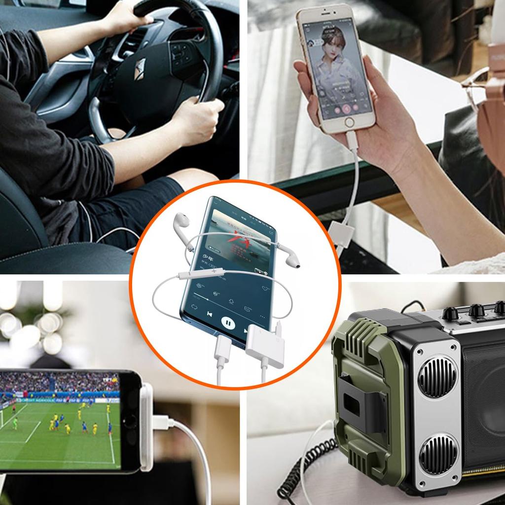 Topamz 2-в-1 Адаптер-переходник для наушников Type C Улучшенный для Phone 16 2-в-1 Переходник для наушников с разъемом 3,5 мм Оснащен ЦАП Качество звука PD Быстрая зарядка