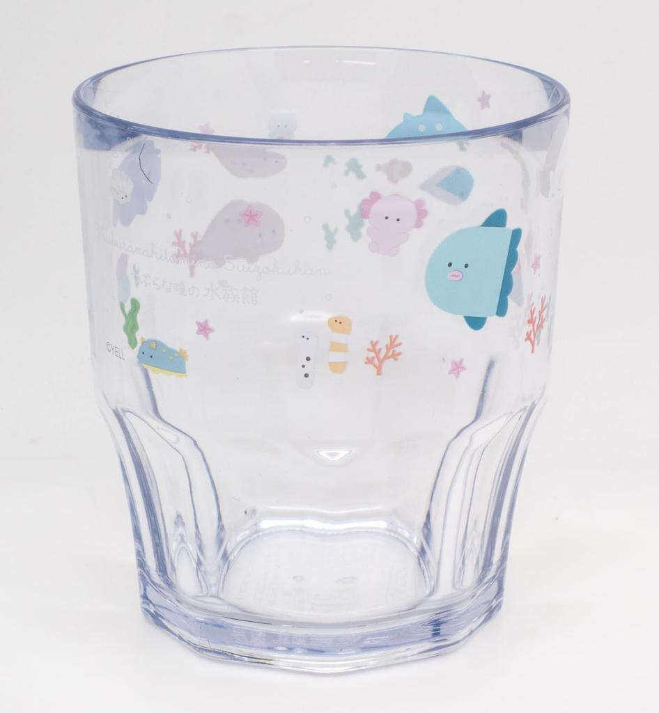OSK Round Eye Aquarium Plastic Cup, Blue, 300ml, Made in Japan, Dishwasher Safe, Stylish, Cute Tumbler, Shatter-Resistant, Unisex, for Children,