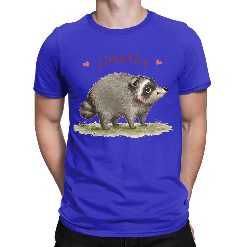 Unisex Cute Raccoon Meme Team Jimothy T Shirt Pure Cotton Tops Novelty Short Sleeve O Neck Tees Plus Size Tshirt