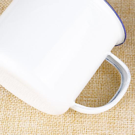 Retro Style Multi-use Water Mug Enamel Practical Non-sliding Base Drink Mug for Home