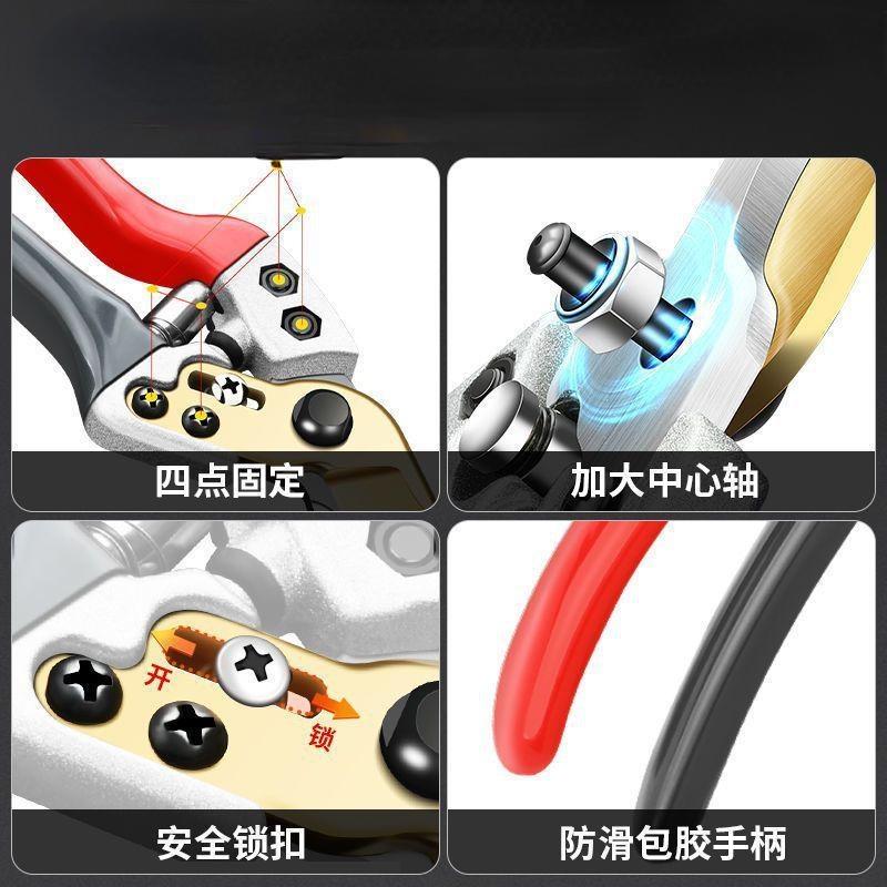 8-дюймовые садовые ножницы, толстые ветки, ножницы для фруктовых деревьев, эргономичная ручка для бонсай, ручной секатор, ножницы для веток