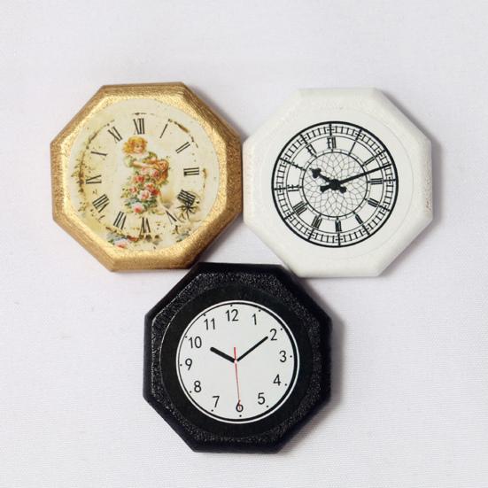 Dollhouse Wall Clock High Simulation Accessories PP Creative Mini Wall Clock DIY Accessories for Kids