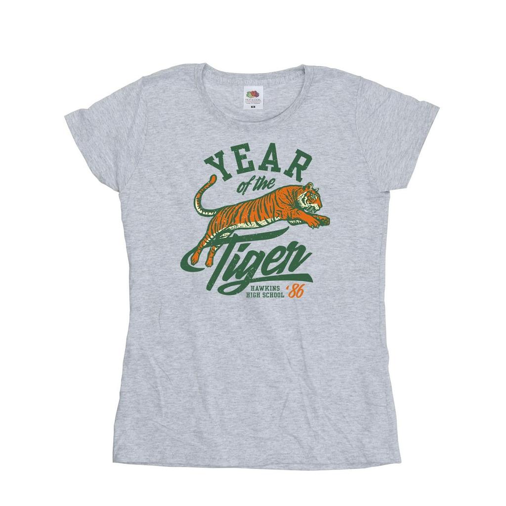 Netflix Womens/Ladies Stranger Things Hawkins Year of The Tiger 86 Cotton T-Shirt