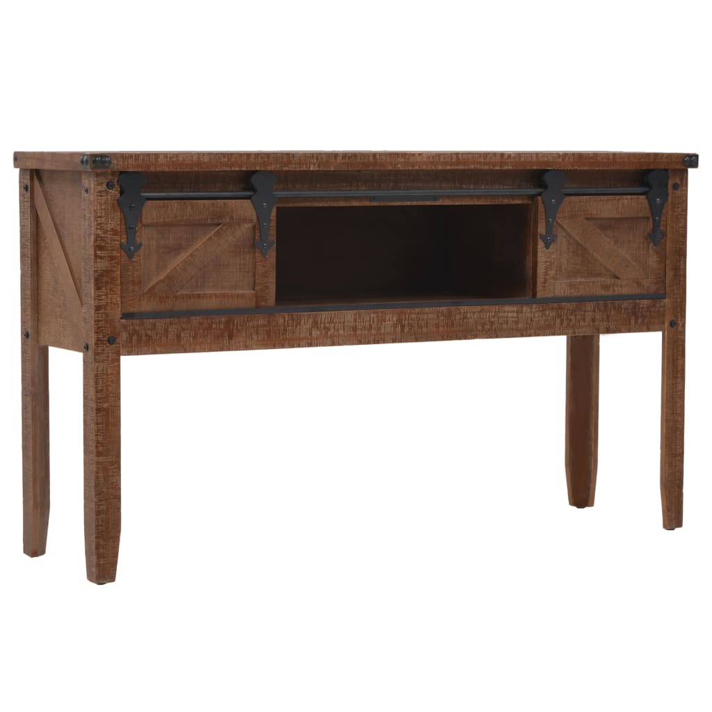 Console Table Solid Spruce Wood 131 x 35.5 x 75 cm Brown