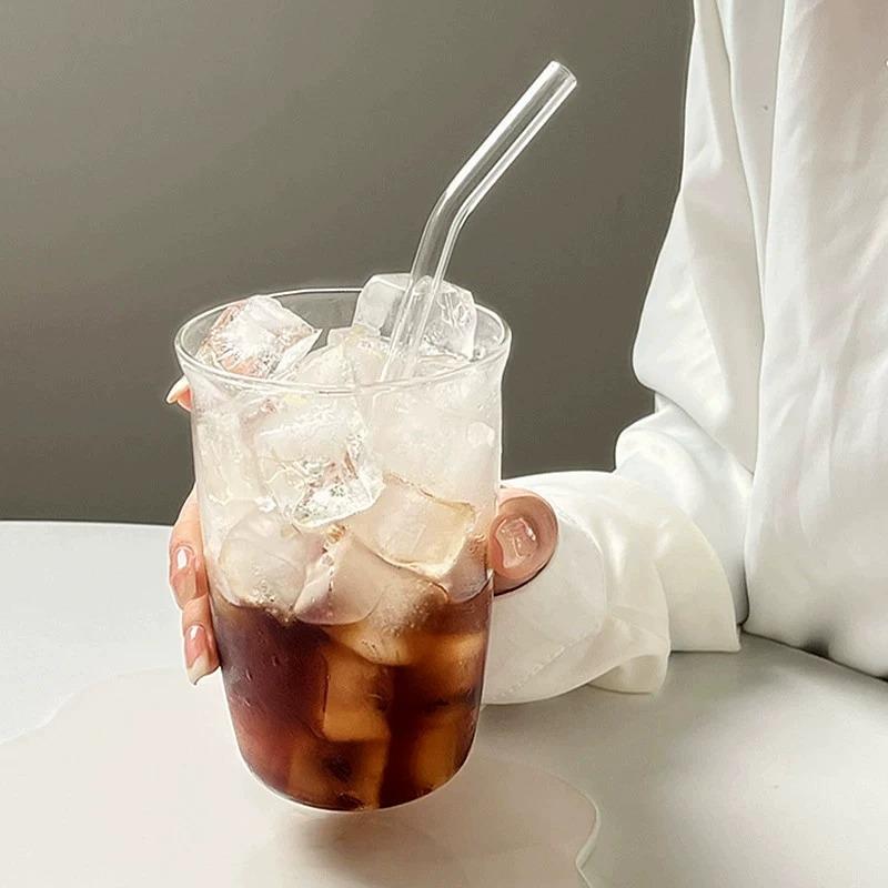 American Latte Coffee Cup Glass Transparent Juice Milk Cup Drinkware Cold Coffee Cup Cocktail Cup