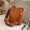 Large Capacity Women Bucket Bags Wide Strap Designer Women Shoulder Bags Luxury Matte Leather Crossbody Bag for Female